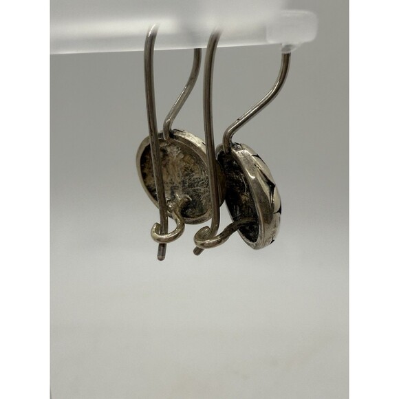 Silpada Petal Leaf Sterling Silver Earrings W1339 925 Round Ball Drop Rare HTF - Picture 4 of 4